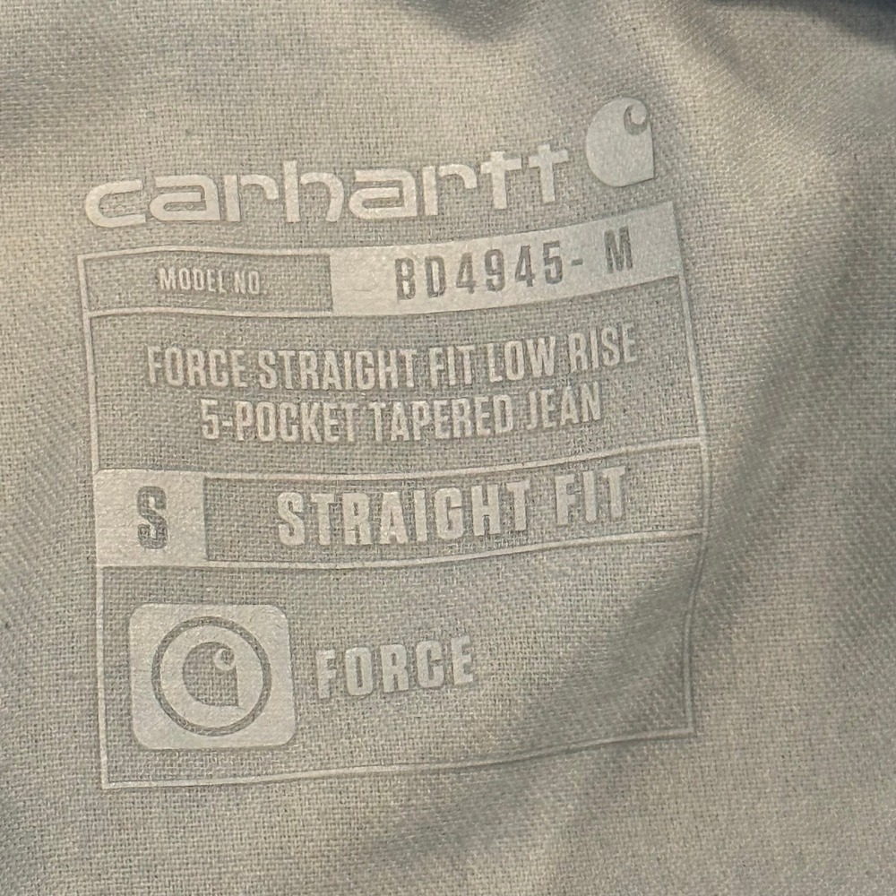 Carhartt Force Straight Fit Jeans Men's 32x34 Dark Wash Low Rise BD4945-M - Picture 10 of 13